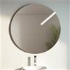 Inbagno Specchio Da Bagno A Filo Lucido Dagli Angoli Tondi Con Lampada Led Da 26 Cm, Diam. 60 Cm x 4 Mm Di Spessore, Luce Naturale 4000K, Potenza 5 W, IP44