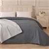 Caritex Copriletto Trapuntato Santorini per Letto Una Piazza e Mezza, in Microfibra, Bicolore e Reversibile - Trapuntino per Primavera e Autunno - 210x260 cm M608 [Grigio Scuro - Grigio Chiaro]