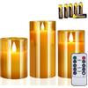 CREASHINE Candele LED Set di Candele a Batteria Natale Lampadina di Fiamma Candele a Pila Candele in Vetro e Telecomando per Casa Decorazioni Natalizie Regalo