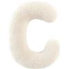 TexLom Cuscino a Forma di Lettera Alfabeto - Iniziale in Morbido Peluche dalla A alla Z - Cuscino Arredo Decorativo per Camera, Letto e Divano - Colore Panna, Effetto Velluto Soft Touch (C)