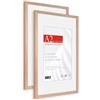 HIMEETIME® 1x Cornice Foto in Legno Quercia A2 42x59.4 cm,Passepartout 30x42cm,Cornice 42x60 con Vetro artificiale infrangibile- Cornice per Grande Quadro,Poster-Solo esposizione da parete