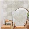 LNXSESN Piastrelle Adesive Cucina Minimalista Marmo Beige Mattonelle Adesive Bagno Pavimento PVC Adesivo Impermeabile a Prova di Spruzzi Mattonelle Adesive Resistente al Calore Adesivi Murali 20x20cm/10 Pcs