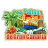 Quwsne Magnete da frigorifero Las Palmas de Gran Canaria Spagna Magnete da frigorifero souvenir di viaggio in città regali turistici 3D classici monumenti artigianali fatti a mano decorazione della