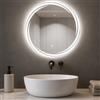 Shally Dogan Specchio Spirale da Parete con Led Dimmerabile a 3 Colori, Bianco Freddo, Caldo e Naturale, Accensione con Touch, Decorazione da Muro Design Moderno e Salvaspazio