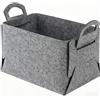 JINSHENBAOZI Cesto portaoggetti pieghevole in feltro, 40x30x24 cm (28,8 l) - Grande cesto portaoggetti con manici, per vestiti, giocattoli, picnic, legna da ardere, salvaspazio e versatile (Grigio scuro)