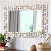 AAZZKANG Specchio da parete decorativo, 65 x 45 cm, grande, rettangolare, rustico, con cornice in legno, decorazione artistica per camera da letto, soggiorno, bagno, fattoria