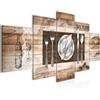 Runa Art Abstract Della Cucina Murali Tela Non Tessuta 5 Pezzi Caffè Brown Beige Camera Da Letto Corridoio 038153a