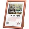 3-B Cornice portafoto Mori - rosso rame - 21 x 29,7 cm (A4) - Cornice in legno, cornice per documenti con vetro acrilico