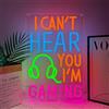 YuoGdhSIa Insegna Neon Scritta I Can't Hear You I'm Gaming,LED Gaming Colorata Per Camera Da Letto Sala Giochi Man Cave Locali E Feste,Luce Notturna Regalo Per Giocatori USB Powered（15.8*10.2）