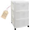 EffeDecor Cassettiera in Plastica 3 Cassetti con Ruote Design Moderno Mobiletto Organizer Bianco Multiuso Salvaspazio Ideale per Casa,Ufficio,Magazzino,Negozio,Garage Made in Italy 60x40x40 cm