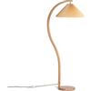 LEDKIA LIGHTING - Lampada da Terra Legno Luanda | Stile Naturale | Paralume in PC Origami | Alta 1465 mm | Compatibile E27 40W Max | Uso Interno | IP20, Arancione