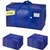 VENO Set da 12 Borse per traslochi extra grandi con cerniere e maniglie per il trasporto, scatole trasloco resistenti per risparmiare spazio (Blu, Set da 12)