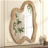 AAZZKANG Specchio da parete asimmetrico, 60 x 40 cm, rustico, irregolare, decorativo, grande, per bagno, camera da letto, soggiorno, corridoio