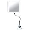 Fancii Mira Plus - Specchio ingranditore flessibile 10x, con luce LED e collo d'oca, da viaggio, illuminato, aspirazione, luce naturale a LED, senza fili e portatile