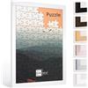 Bildershop-24 Cornice per puzzle London per puzzle ca. 300-500 pezzi, 61 x 46 cm, 46 x 61 cm, bianco (lucido) con vetro acrilico