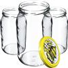 KADAX grandi barattoli in vetro 900ml Ø82 alveare - tappo a vite ermetico, per conserve, sottaceti, verdure lacto-fermentate e marmellate fatte in casa
