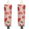 CRASPIRE 2 pz Grazioso Porta Sacchetti della Spesa in Plastica A Forma di Fragola con 4 Ganci Riutilizzabile da Parete Resistente in Tela Impermeabile Lavabile Organizer per La Casa Cucina e Negozio