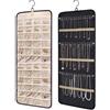 Abiyou Organizer per Gioielli da Appendere, Hanging Jewelry Organizer per Armadio, Porta Gioielli da Appendere, Porta Collane da Armadio con 48 Tasche e 3 Ganci a Forma di Onda, per Orecchini,Collana