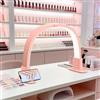 GraceGlow Lampada a mezzaluna per unghie, pieghevole, lampada a LED con supporto per telefono, lampada da tavolo per unghie, lampada a mezzaluna, lampada per ciglia per estetisti, tatuaggi - rosa
