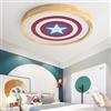 WJLL Capitan America LED Lampada A Soffitto Rotonde Design Plafoniera Cartoon Camera Dei Bambini Illuminazione Ragazzo Cameretta Luci Dimmerabile Con Telecomando Ultra Sottile Lampadario,40cm