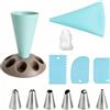 SLIAXINT supporto per sac à poche con 8 fessure, sacchetti supporto con 6 beccucci per sac à poche 1 accoppiatori e 3 raschietti set sacchetti in silicone riutilizzabili set di 12 accessori da forno