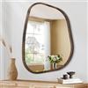 HLFMVWE Specchio asimmetrico per decorazione da parete grande moderno ovale specchio da parete con cornice in legno specchio artistico decorativo per soggiorno camera da letto bagno 65x45cm