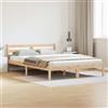 ACAGALA Letto matrimoniale in legno massiccio 140 x 210 cm, struttura con testiera, letto in legno con rete a doghe in pino, letto in legno massello, naturale