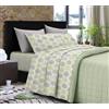 Diadema Set Lenzuola Matrimoniale 100% Cotone, Completo letto con 2 Federe fantasia colorata (Soffio Verde)