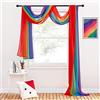 PONY DANCE Tende Mantovane per Matrimonio Finestre Voile Decorative per Casa Sottile Moderna Tenda Soggiorno Salone Camera 1 Pannello 152x548 cm, Arcobaleno