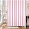 Hnmdmyi Tenda da doccia a righe verticali 180x200, striscia rosa e bianca Vintage Astratta Moderna Minimalista Tessuto In Poliestere Impermeabile Lavabile Tenda da bagno con Gancio