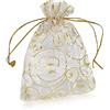 YFZYT 100 Pezzi Sacchetti Bustina Organza Portaconfetti per Nozze Regalo Caramella Partito Gioielli - 9x12 cm/3.54x4.72 pollici, Bianca#2