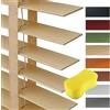 NRQCJM Tende Veneziane in Legno Su Misura per Interni Multicolore Tende Orizzontali Persiane Oscuranti per Finestra Soggiorno Cucina Camera 25 30 35 45 60 80 100 130 160cm Facili Da Montare(Beige)