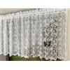 Yaland Tenda in jacquard, effetto pizzo bianco, con terminale curvo, tenda corta con coulisse, 1 pezzo, altezza x larghezza 50 x 90 cm