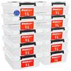 ATHLON TOOLS Set di 10 contenitori da 1L con coperchio - 100% materiale vergine - trasparenti - senza BPA - contenitori impilabili - clip di chiusura grigie - quasi ermetici - organizer