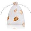 YFZYT 100 Pezzi Sacchetti Organza con Coulisse, Sacchetti Gioielli Sacchetti Regalo per Gioielleria Nozze Favore Festa - 13x18 cm /5.12x7.09 pollici, Le Foglie