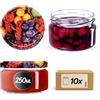 KADAX Set di 10 vasetti per marmellata in vetro 250ml Ø82 - tappo a vite ermetico, per marmellate, miele, confetture e bomboniere