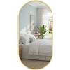 MAT-HAUS Furniture and home decor Specchio da parete ovale con cornice in metallo - Specchio da bagno dal design moderno - Montaggio a parete - Nero o dorato (dorato, 80 x 40 cm)