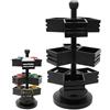 Umllpet Organizer per Bustine da Tè in Bambù, Girevole a 360°, 3 Ripiani con 9 Scomparti, per Cucina, Piano di Lavoro, Ufficio, Porta Caffè Zucchero, Colore Nero