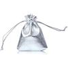 YFZYT 100 Pezzi Sacchetti Regalo Borsa dei Gioielli Borsa con Coulisse Piccola Borsa Sacchetti Regalo Borsa in Tessuto con Cordoncino per Creazione e Riempimento - 7x9 cm/2.76x3.54 pollici, Argento
