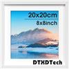 DTXDTech Cornice portafoto 20 x 20 cm, bianca, quadrata, in legno, per montaggio a parete e decorazione da tavolo