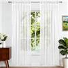 Heveer Tende Trasparenti in Voile 2 Pezzi Bianco Moderne Tende in Voile con Tasca per Asta per Camera da Letto e Soggiorno 100 x 200 cm
