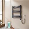 EMKE Radiatore da Bagno, 75 x 60cm, 300W, Scaldasalviette con WIFI Termostato, Curvo, Antracite colore, Termoarredo Asciugamani da Bagno