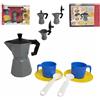 Generico Set Caffettiera Giocattolo Moka Giocattolo Caffè con Tazzine Piattini Cucchiaini Cucina Moka Gioco Moka Giocattolo per Bambini in Colori Assortiti MADE IN ITALY (a)