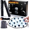 vnfsmy Gioco degli scacchi magnetico, gioco educativo magnetico con 30 pietre magnetiche, gioco da tavolo con pietra magnetica, gioco educativo per la famiglia, campeggio, spioncino magnetico portatile