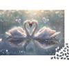 rMpSzDkFbWgHj Coppia di Cigni Vista Lago Romantica Puzzle 1000 Pezzi Puzzle per Adulti Carta Relax Arredo Casa Regalo Festa 38x26cm/1000pcs