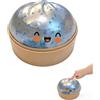 Generico Gigante Glitter Squishys Ravioli,Nuovo Glitter Dumpling Squishys, Divertente Giocattolo Antistress Bao Bun Con Vaporiera, Morbida Pallina Antistress Ravioli Spremere Giocattoli,Adatto agli adulti