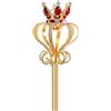GlSAKE Regina Re Scettro Strass Fata Principessa Bacchetta Giochi di Ruolo Puntelli Accessori per Costumi da Sposa per Feste (19,7 Pollici, 7 Once) (Rosso)