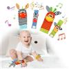 Surplex Baby Rattle, Neonato Giocattoli Sonagli di Peluches, Rilevatore di Polsi, Calze, Sviluppo Educativo Developmental Toys, Simpatici Animaletti Set, per 1-12 Mesi Bambini