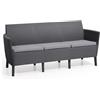 Divano 3 Posti da Giardino 187x66,5x76 cm in Resina Keter Salemo Antracite