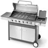 Barbecue a Gas GPL 6 Fuochi + 1 Fornello Laterale Ompagrill Indianapolis 7/B in Acciaio Inox